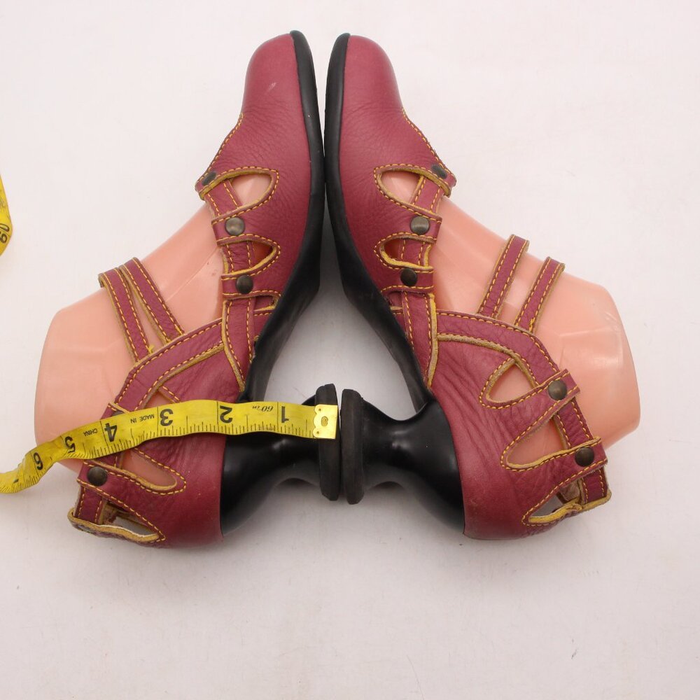John Fluevog Pink and Black Sculpted Heel Mary Jane Pumps - Picture 6 of 13